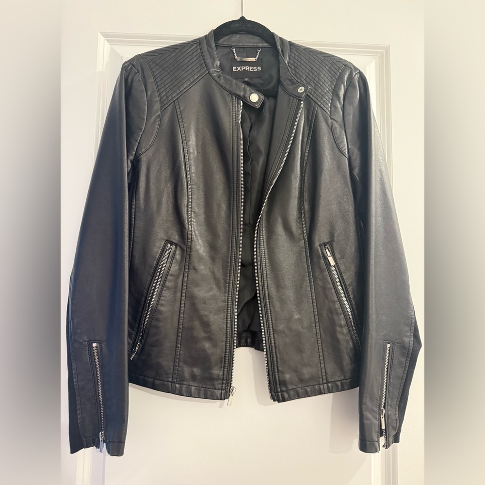 Express Women's Sleek Black Leather Jacket